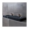 top Design Natural Bathroom Black Marble Rectangular Stone Wash Basin-3