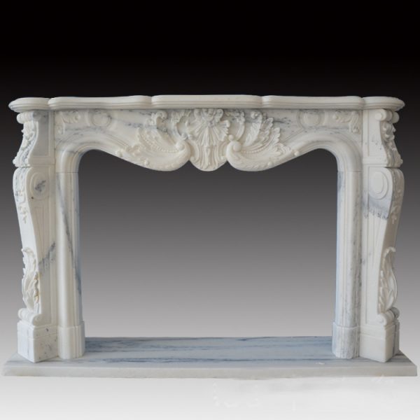 white Marble Fireplace-1