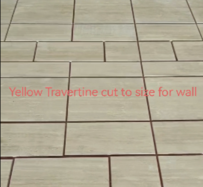 Yellow Travertine cut to size for wall